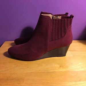 Maroon Red Booties / Ankle Boots from JustFab